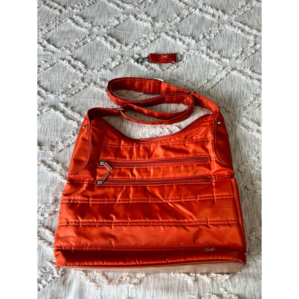 Lug Orange Messenger Crossbody Bag with Water Bottle Holder